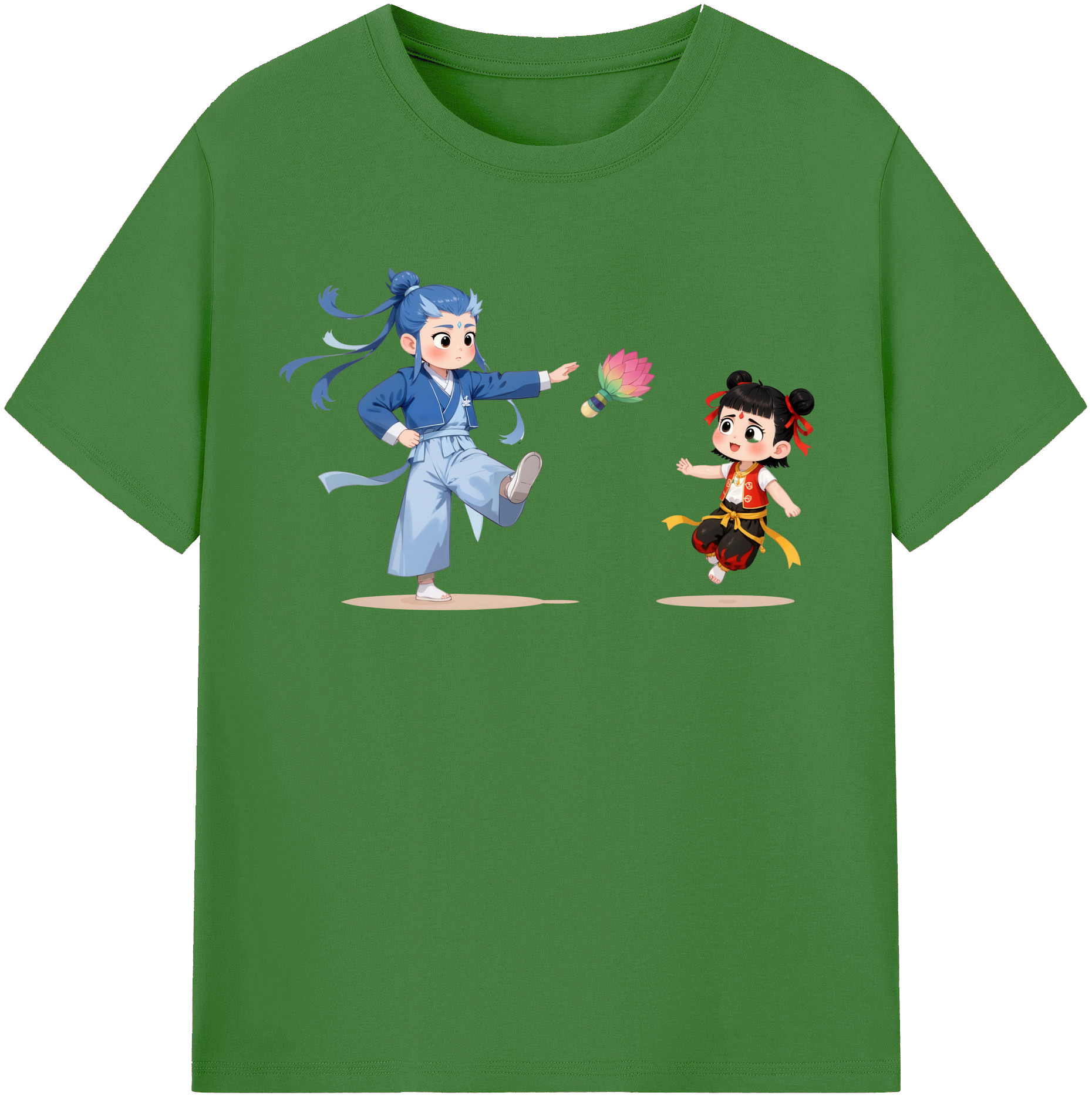 （画像用） Ne Zha 2 ナタ 魔童の大暴れ レディースカジュアルプリントTシャツ（綿100％）
